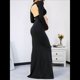 thumbnail image 4 of Vestido de Maternidad para Sesión de Fotos, Larga, Sexy, con Escote y Espalda Descubierta, Maxivestido de Maternidad, Trajes de Fotografía Negro M, 4 of 8
