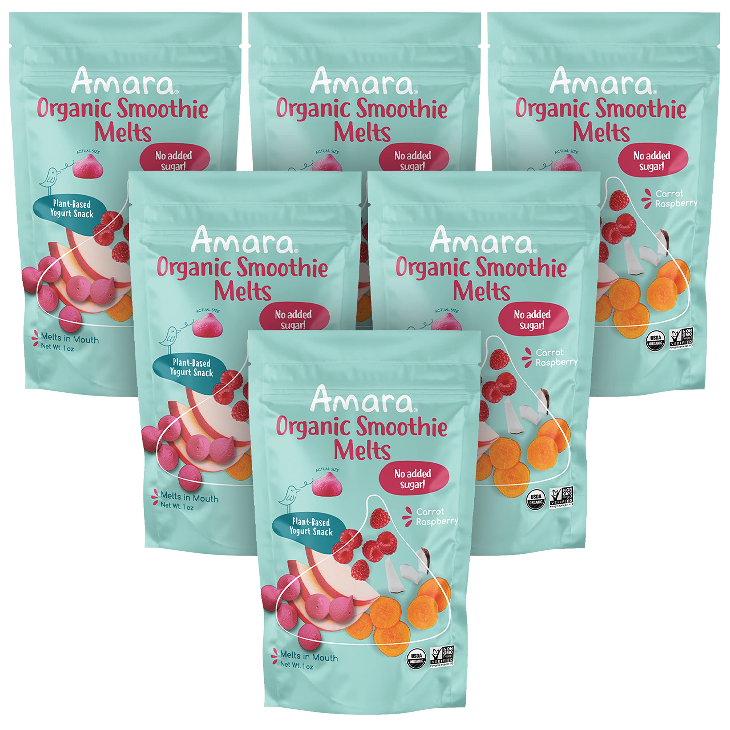 Amara Yogurt Melts I Carrot Raspberry Healthy Snacks for Baby and