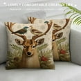 thumbnail image 3 of GOSMITH Xhomeli Vintage Christmas Animal Elk Deer Pillow Cover Farmhouse Bird Pillow Cases Cushion Cover Snowflake Background Pillowcase Outdoor Decor Home Sofa Gift, 3 of 5