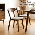 thumbnail image 3 of Jopath Set of 2 Dining Chairs with Upholstered, Kitchen Chair with Curved Backrest and Adjustable Foot Pads for Dining Room Kitchen Living Room(Walnut, Gray Cushion), 3 of 9