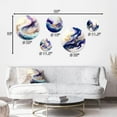 thumbnail image 4 of Designart "Waves of Blue, Gold, and Purple III" Modern Spiral Metal Wall Art Set of 5 Piece, 4 of 5