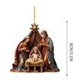 thumbnail image 3 of Fwttom Nativity Scene Christmas Ornaments, Unique Christmas Tree Decorations Sculpted Nativity Baby Mary Gift Figure, Nativity Ornaments for Holiday, Party, Car Decor, 3 of 7