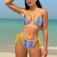 thumbnail image 2 of WREESH Womens Two Piece Swimsuit String Bikini Sets Halter Backless Sexy Three-Point Swimsuit Set Beach Bathing Suit Yellow, 2 of 4