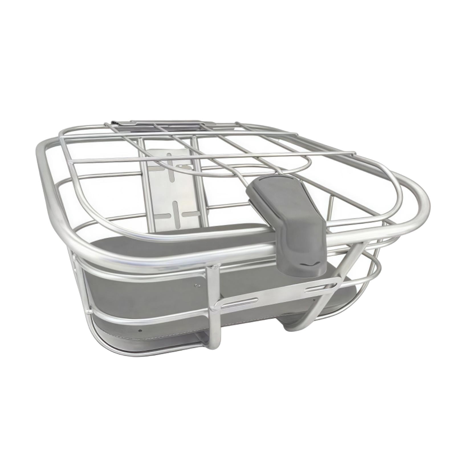 harayaa Electric Bike Front Basket Bicycle Storage Basket for Riding Biking Shopping silver