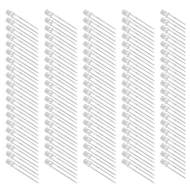 100 Piezas de Diodo LED de 3 Mm Kit Electrónico de Lámpara de 8 Colores 3 V Alto Brillo Muchos Colores Compatible con Placas de Desarrollo bajo Calor Ideal para ANGGREK Otros