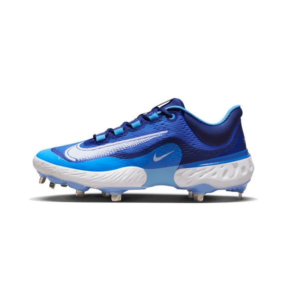 NIKE MENS Alpha Huarache Elite 4 Low "Hyper Royal White" DJ6521 414 DJ6521 414 from Stadium Goods