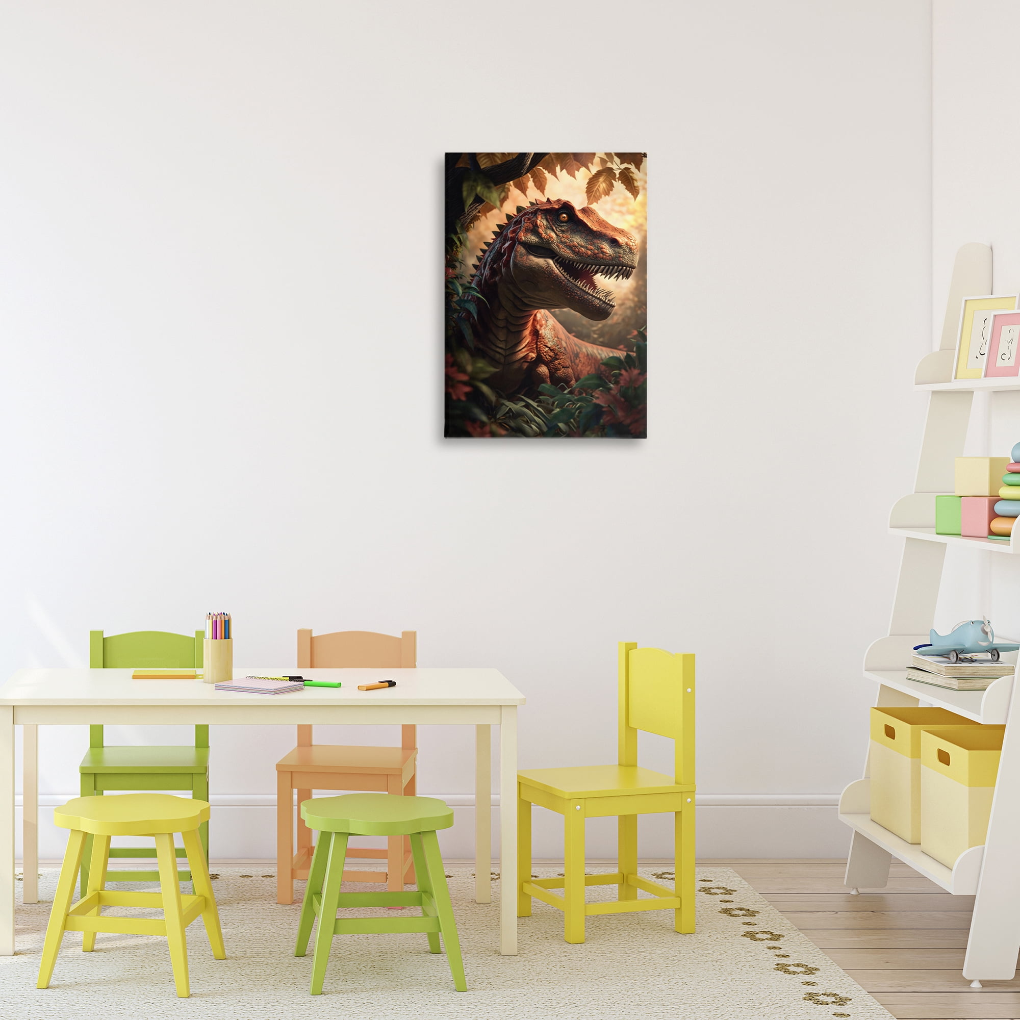 Stupell Industries Jungle Raptor with Ancient Foliage Canvas Wall Art, design by Creative Studio