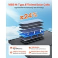 thumbnail image 4 of VEVOR 100W Foldable Solar Panel with Frame, 16BB N-Type Portable Monocrystalline Solar Panel Charger 24% Efficiency, IP67 Waterproof with 30A PWM Controller & MC4 Output for Camping, Hiking, RV Trips, 4 of 9