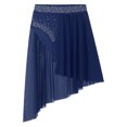 thumbnail image 5 of Faldas de baile lírico de Ballet para mujer, ropa de baile moderna para adultos, patinaje artístico, dobladillo Irregular dividido, falda con diamantes de imitación brillantes, disfraz, 5 of 5