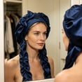 thumbnail image 4 of Extra Long Satin Bonnet for Braids Dreadlocks Curly Hair Large Silk Sleep Cap Adjustable Soft Hair Protection Wrap for Women Night Sleeping, 4 of 5