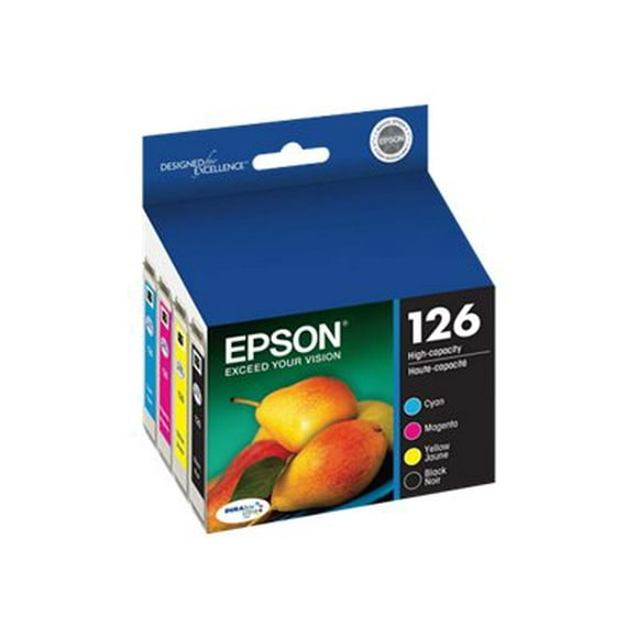 Epson 126 Multi-Pack - 4-pack - High Capacity - black, yellow, cyan, magenta - original - ink cartridge - for Stylus NX330, NX430; WorkForce 435, 520, 545, 63X, 645, 845, WF-3520, 3540, 7010, 7510