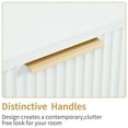 thumbnail image 5 of GVN Nightstand, Bedside Table,White P2 Density Board Wavy Pattern Drawer Front Two-Drawer Bedside Cabinet, 5 of 12