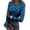 Blue, variant on Halloween Shirts for Women Rib Knit Long Sleeve Cute Tops Funny Pumpkin Print Holiday Tee Slim Fit Ribbed Tshirt