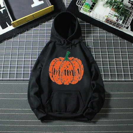 

ZMHEGW Halloween Pajamas Women Casual Hooded Sweatshirt Print Parent Child Wear