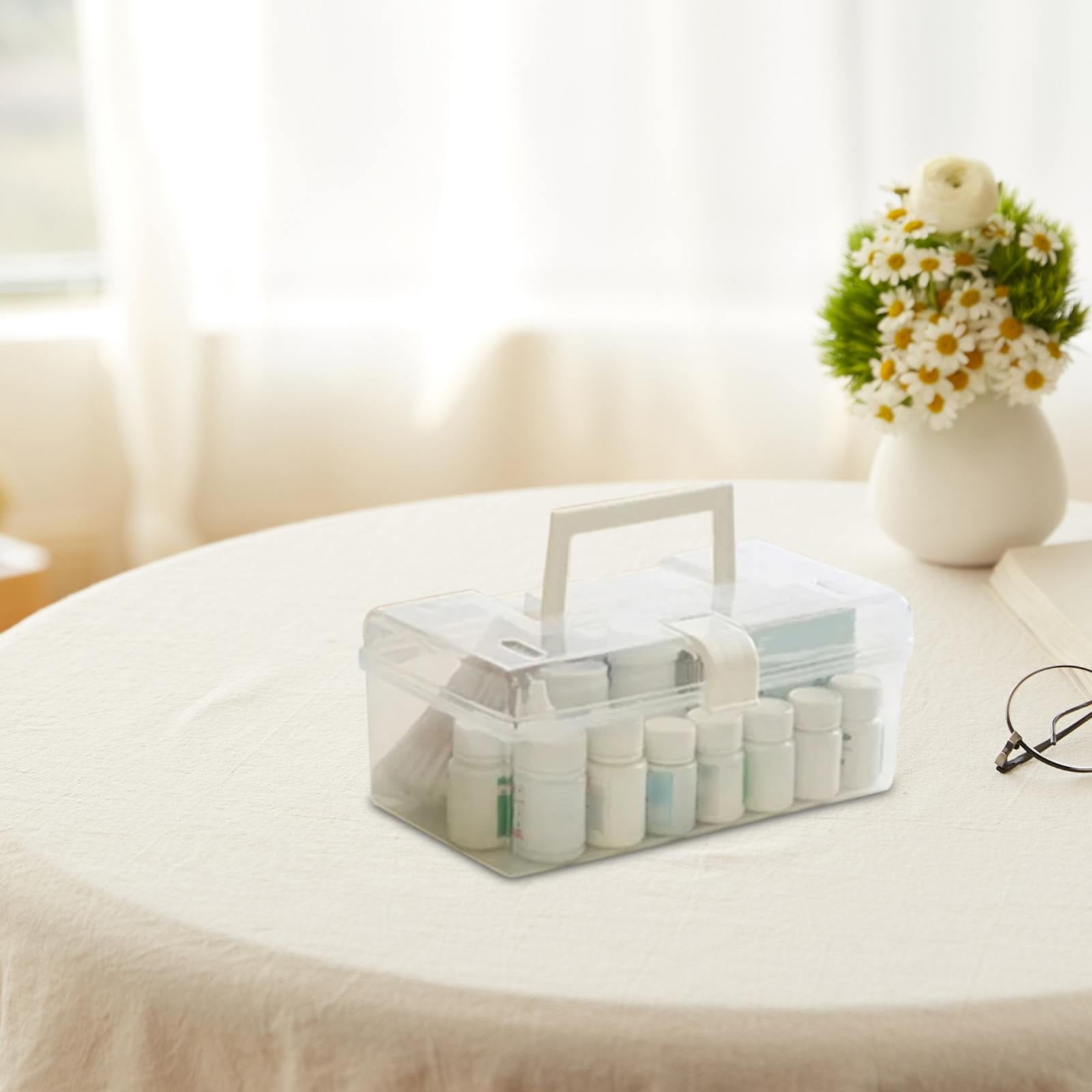 witspace Portable Clear Plastic Storage Container Box, Storage Bins with Latching Lids, Clear Storage Box with handle Stackable Storage Containers for Organizing Crafts, Tools (7.67*4.33*4.52 Inches)