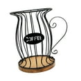 thumbnail image 5 of TISHITA Coffee Filter Holder Basket Container with Wooden Base, Iron Coffee Pod Holder for House Warming, Office, Counter, Bar Decor Black, 5 of 8
