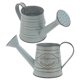 thumbnail image 1 of Iron Flower Bucket Decorative Flower Vases for Storage Use 2Pcs Silver Metal, 1 of 5