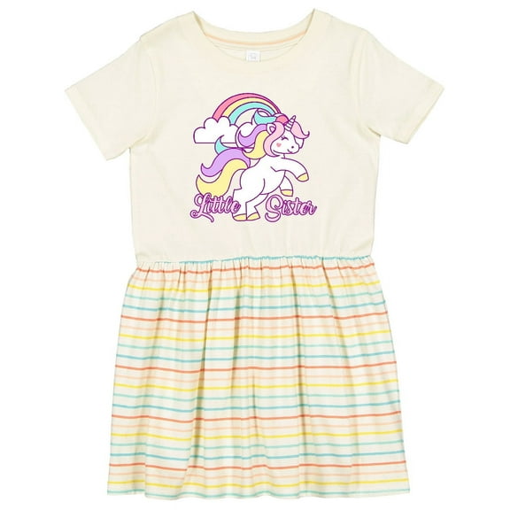 Inktastic Little Sister Unicorn Girls Toddler Dress