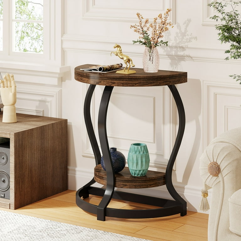 Tribesigns Tall Simple Small Bedroom Indoor Half-Round End Tribesigns Tall Simple Small Bedroom Indoor Half-Round End