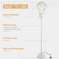 thumbnail image 6 of HOMCOM Industrial Tall Pole Floor Lamp with Metal Base, Modern Standing Lamp, Bulb-Shaped Glass Shade, On/Off Foot Switch, E26 Bulb Base for Bedroom, Living Room, White, 6 of 9
