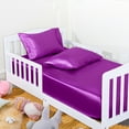 thumbnail image 4 of Flxxie Silk Satin Fitted Crib Sheet, Super Soft and Silky Crib Sheet for Standard Crib and Toddler Mattresses, Boys, Girls, Unisex, Purple, 28x52 Inches, 2 Pack, 4 of 5