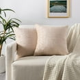 thumbnail image 2 of Pillow Covers 18x18, MANGATA CASA Set of 2 Throw Pillows Chenille Pillow Covers Fully Dyed Solid Color Cozy Soft Square Pillowcase for Farmhouse Home Decor Nude, 2 of 6