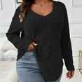 thumbnail image 6 of cfhntfmh Plus Size Long Sleeve Tops for Women V Neck Pullover Sweaters Loose Dressy Curvy Hem Spring Fall Tunic Shirts, 6 of 7