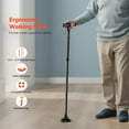 thumbnail image 2 of KFFKFF Folding Walking Cane for Men and Women, Adjustable Height with 8 Levels, 4-Pronged Pivoting Base, Lightweight Aluminum Mobility Aid for Adults and Seniors, Supports up to 250 lbs (Black), 2 of 9
