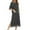 Dark Gray, variant on Kaemgyyd Housecoat for Women casual loose Zipper Front Robe 3/4 Sleeve Lounge dress color block Nightgown with Pockets