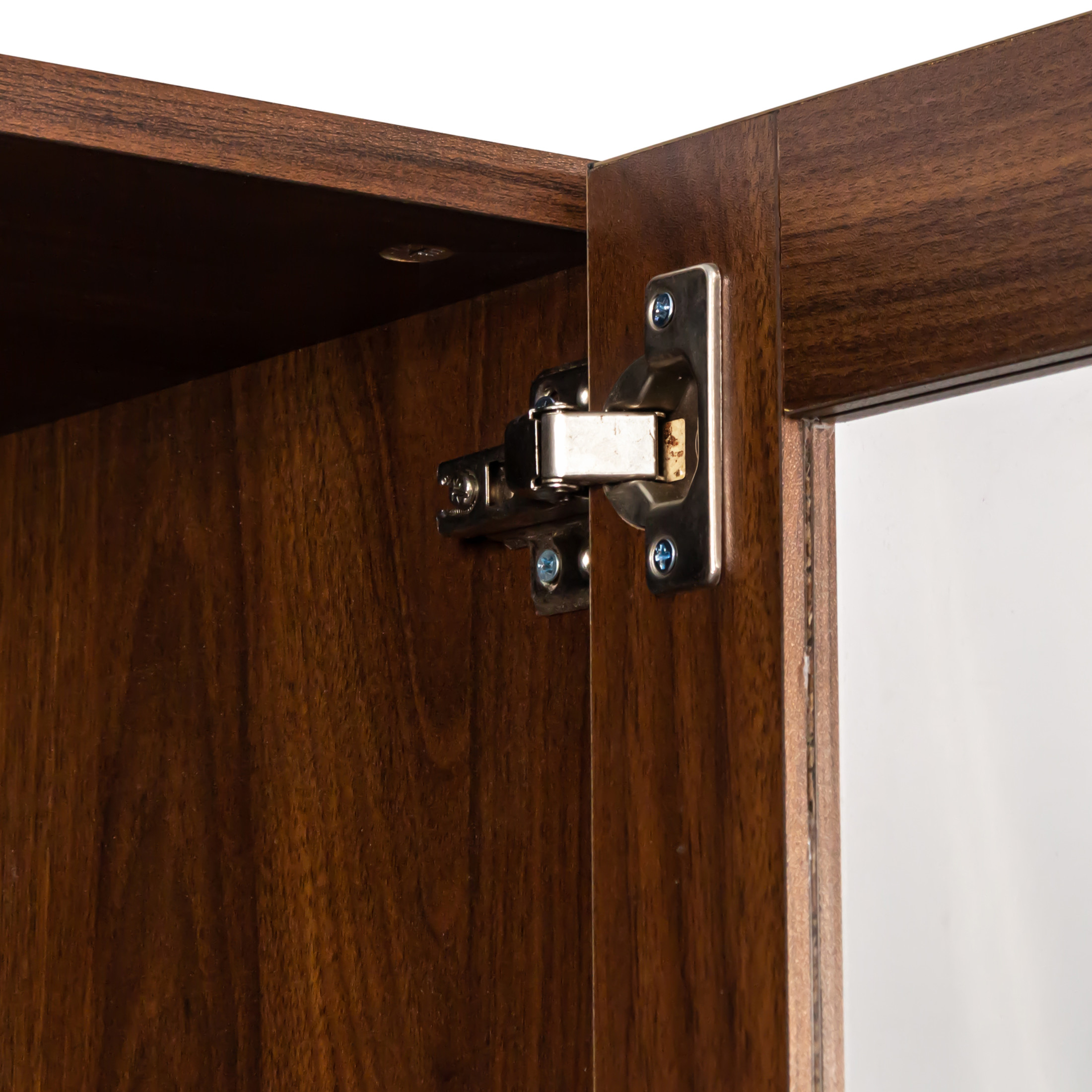 Noble House 5-Shelf Curio Display Cabinet with Acrylic Doors & LED Lighting, Modern Glass Bookcase, Walnut
