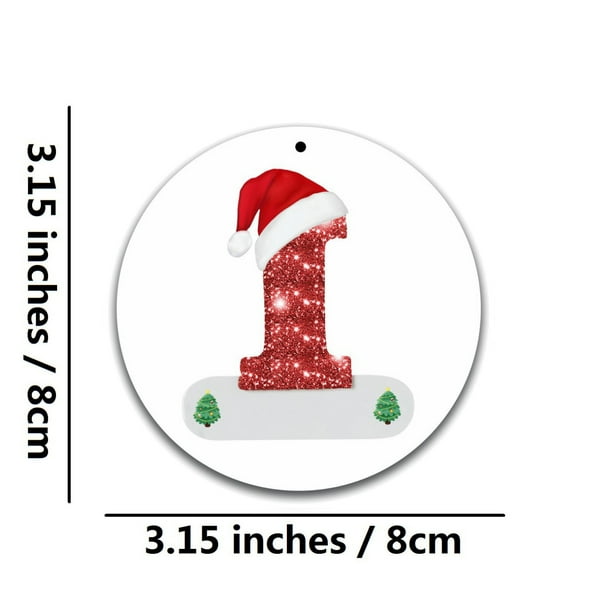 Ornamentos Colgantes Personalizados Del Alfabeto Del Árbol de Navidad, Acrílico 8cm Bricolaje para Regalo Y Decoración de Fiesta Ornamentos Del Árbol de Navidad