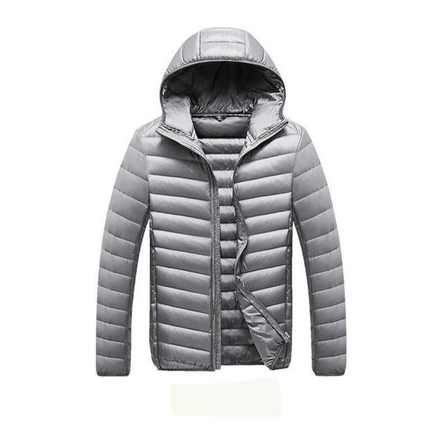 Men’s Water Resistant Packable Down Jacket Hooded Lightweight Insulated Winter Puffer Coat Outerwear
