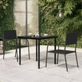 thumbnail image 1 of vidaXL Garden Dining Table Black 80x80x74 cm Steel and Glass, 1 of 3