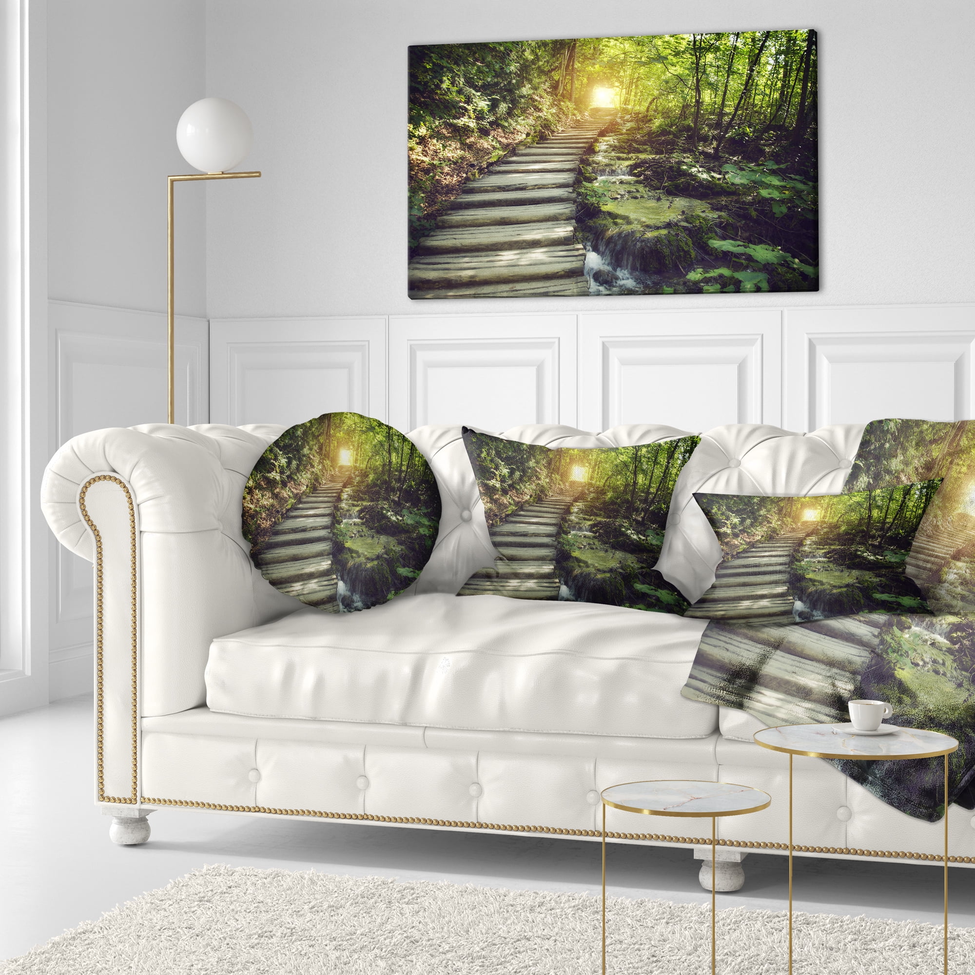 Designart Misty Journey Ahead - Landscape Photography Throw Pillow - 12x20