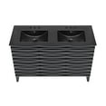 thumbnail image 5 of Cascade 48 in. Black Oak, Double Basin Bathroom Vanity With Black, 3-Hole Ceramic Sink Top, 5 of 8
