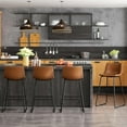 thumbnail image 6 of GIKPAL Bar Stools 26" Faux Leather Counter Height Barstools with Back Set of 2, Modern Counter Stools with Metal Legs and Footrest, Armless Chairs with Back for Kitchen Living Room Pub, Dark Brown, 6 of 7