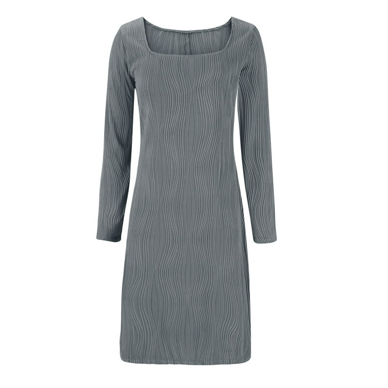 grey striped bodycon dress Women's The Real Thing Striped Bodycon Midi Dress in Beige