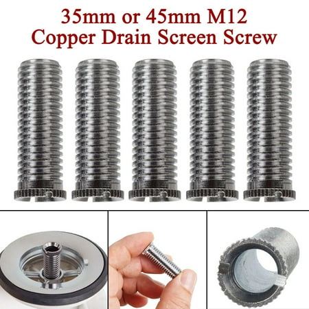 

ALLTIMES 35mm 45mm M12 Copper Drain Screen Screw Kitchen Sink Basket Strainer Waste Threaded Screw Connector