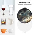 thumbnail image 6 of Fuzoiu Space White Horse Print Leather Coasters Set,Drink Coasters Set of 4,for Tabletop Protection, Durable PVC Coasters,Home Décor and Housewarming Gift-Round Shape, 6 of 6