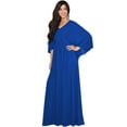 thumbnail image 4 of KOH KOH Long Cape Batwing Sleeve Modest Full Floor Length Flowy Fall Winter Elegant Evening Formal Funeral Church Wedding Guest Tall Maxi Dress Gown For Women Cobalt Royal Blue Small US 4-6 NT117, 4 of 6
