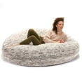 thumbnail image 4 of Jaxx 6 Foot Cocoon - Large Bean Bag Chair for Adults, Premium Luxe Faux Fur - Silver Fox, 4 of 8