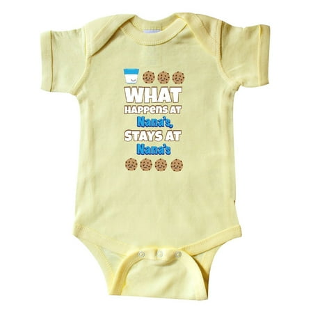 

Inktastic What Happens at Nana s Gift Baby Boy or Baby Girl Bodysuit