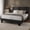 Dark Gray, variant on Virans Twin Size Bed Frame, Velvet Platform Bed Frame with Upholstered Headboard, No Box Spring Needed, White