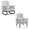 thumbnail image 3 of Costway Set of 2 Dual-use Upholstered Rocking Chair w/Pillow Light Grey, 3 of 11