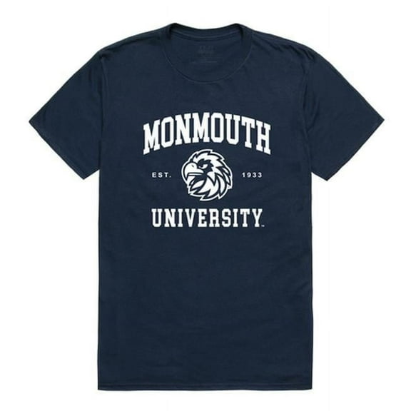 W Republic 526-345-NVY-01 Monmouth University Seal T-Shirt, Navy - Small