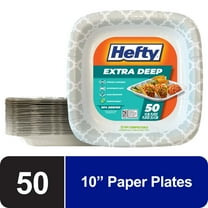 Hefty Extra Deep 10 Inch Paper Plates, 50 Count