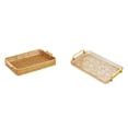 thumbnail image 1 of Cestas de almacenamiento,Cestas de almacenamiento de cocina tejidas con asas hechas a mano,Bandeja para servir,Bandeja de cocina rectangular con asa,Bandeja de almacenamiento Plato para servir, 1 of 8