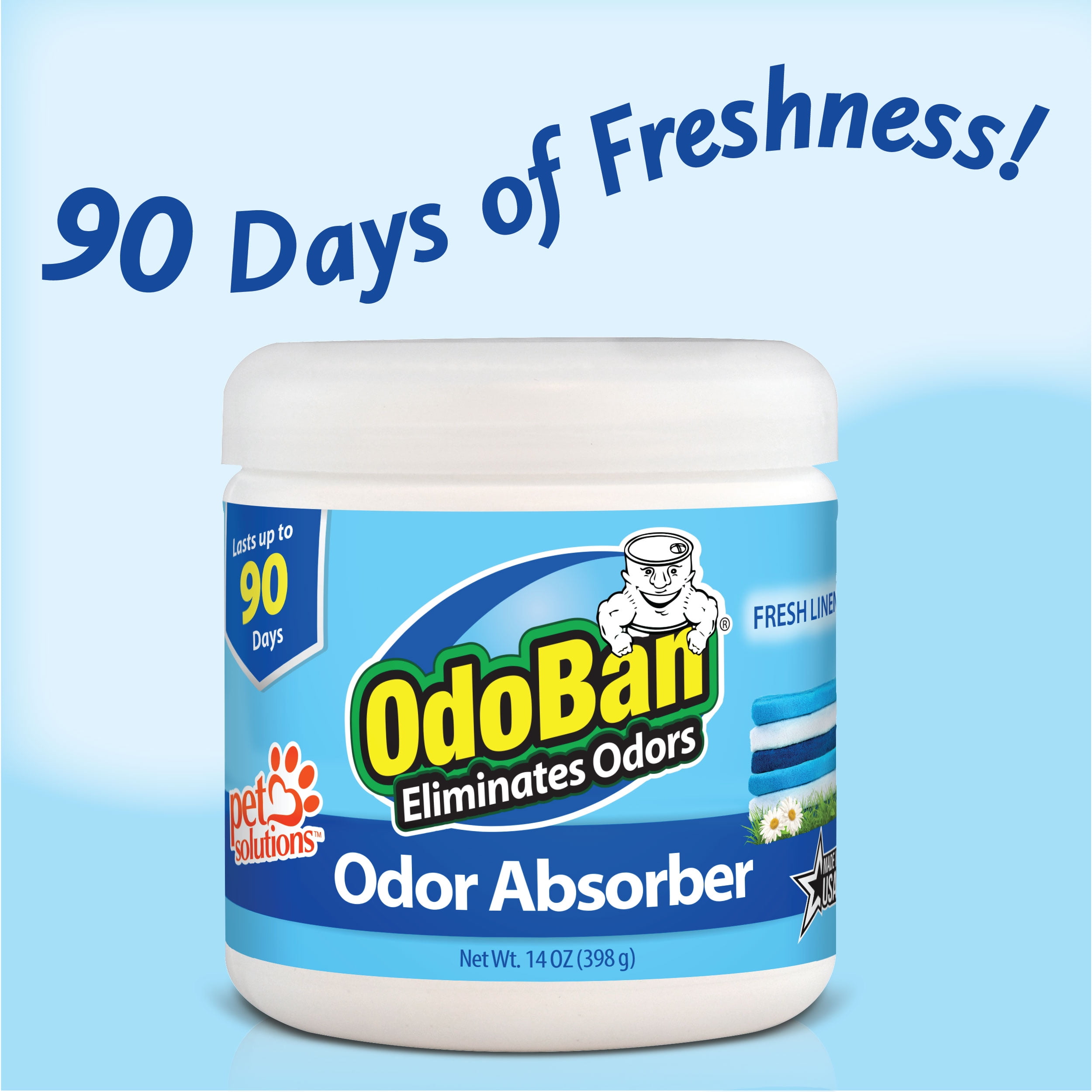 OdoBan Solid Odor Absorber for Home and Small Spaces, Fresh Linen Scent, 14 oz, 6-Pack