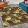 thumbnail image 2 of Geometric Decorative Rug, Abstract Style Composition Camouflage Design Angular Polygon Design, Quality Carpet for Bedroom Dorm and Living Room, 6 Sizes, Pastel Yellow, by Ambesonne, 2 of 4
