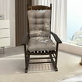 thumbnail image 3 of TOPCHANCES Water-Resistant Comfortable, Rocking Chair Cushion Polyester Leaves Fiber Gray, 2 Pieces, 3 of 8
